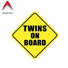 Aliauto Caution Car Sticker Twins on Board Auto Decoration PVC Decal Waterproof for Chevrolet Aveo Passat B6 Vw Beetle,14cm*14cm 2024 - buy cheap