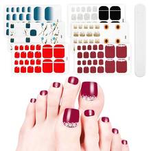 6 Sheets Full Toe Nail Wraps Art Polish Stickers Decal Strips Adhesive False  Design Manicure Set 2024 - buy cheap