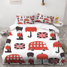 Cartoon Cars Bedding Set London Traffic Police Single Double Duvet Cover Set 2/3pcs Various Vehicle Boys Girls Bed Linen Set 2024 - buy cheap