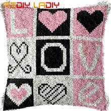 Latch Hook Cushion Love Cartoon Pillow Case Printed Color Canvas Acrylic Yarn Latched Hook Pillow Crochet Cushion Cover Kits 2024 - buy cheap