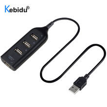 Разветвитель Kebidu с 4 мини-портами USB 2,0 для ПК, компьютера, жестких дисков для Windows 98/2000/ME/XP/Vista/WIN7 2024 - купить недорого