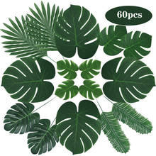 60 шт пластиковые искусственные растения тропические пальмы листья для дома и сада украшения имитация тропический лист Фотографи 2024 - купить недорого