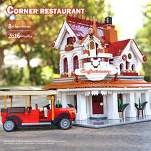 Mould King Street View Corner Restaurant Diner Set Compatible 10260 Building Blocks Bricks Educational Toys DIY Birthday Gift 2024 - buy cheap