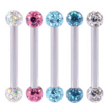 CHUANCI 1PC Crystal Tongue Ring Nail Ear Bone Stud Rhinestones Women Stainless Steel Body Nipple Piercing Body Jewelry 2024 - buy cheap