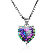 Fashion Silver Plated Necklace Female Clavicle Accessories Princess Charm Crystal Color Heart Pendant Necklace For Women Jewelry 2024 - buy cheap