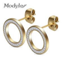 Modyle-pendientes de acero inoxidable 316L para mujer, Color dorado y plateado, con cierre de tuerca, joyería Bijoux, 2021 2024 - compra barato