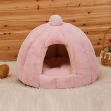 Inverno removível gato cama casa yurt em forma de cama cão dormir tapete almofada ninho canil confortável quente pet coxim filhote de cachorro ninho 2024 - compre barato