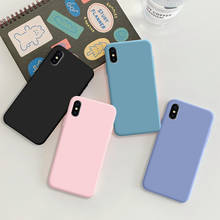 Capa de silicone para iphone xs, capa macia de tpu, cor sólida, capa protetora traseira, para iphone xs 2024 - compre barato