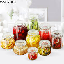 Simple glass sealed cans with lid moisture-proof cereal storage cans candy biscuits jars cans home kitchen accessories WSHYUFEI 2024 - compre barato