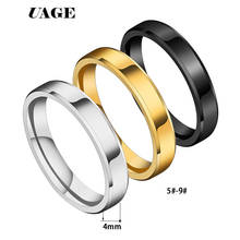 UAGE Simple 4MM Thin Titanium Steel 3 Color  Ring Simple Fashion Rose Gold Silver Color Finger Ring For Women Wedding Party 2024 - buy cheap