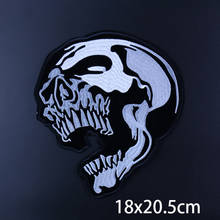 Cool Punk Style Skull Iron On Embroidery Patches Biker Stickers Clothes Badges Embroidery Jacket Motorcycle Backpack Patches 2024 - buy cheap
