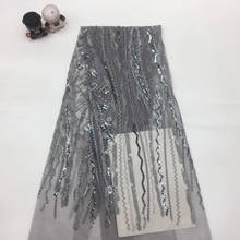 African Sequin Lace Fabric 2021 High Quality Lace Nigeria Tulle Lace Fabric Bride French Mesh Lace Fabric Dress XX37221 2024 - buy cheap