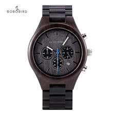 Bobo bird relógio de pulso masculino, relógio de quartzo masculino com cronômetro e data, relógio de pulso personalizado de aniversário, presente 2024 - compre barato