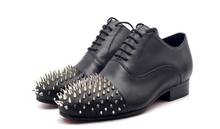 Hecho a mano superior remache negro zapatos Oxford para hombre cuero genuino cordones zapatos de fiesta de boda formal para hombres 2024 - compra barato