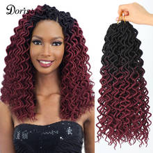 Doris beauty Goddess Faux Locs Curly Crochet Braids Hair 24Roots 18Inch Ombre Synthetic Dreadlocks Hair Extensions For Women 2024 - buy cheap