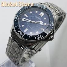 BLIGER top brand 41mm silver case sapphire glass ceramic bezel blue dial luminous waterpoof mens automatic mechanical watch 2024 - buy cheap