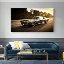 1967 mustang shelby gt500 eleanor super arte de pôster de carro, imagem de arte de parede, pintura de tela impressa para decoração de casa e sala de estar 2024 - compre barato