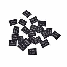 20 Pcs Black Handmade Letter Cotton Fabric Woven Labels Sewing Accessories Cotton Clothing Label 1.6cmx1.1cm 2024 - buy cheap