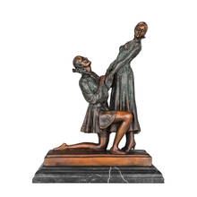 Menino cortejando menina estátua romântico estatueta bronze casal amor escultura quarto de casamento decoração interior 2024 - compre barato