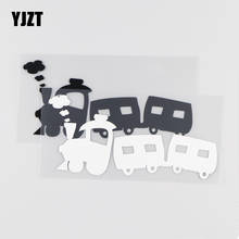 YJZT 16.1CM*7.2CM Cartoon Steam Train Pattern Decoration Car Sticker Decal Vinyl 1A-0001 2024 - buy cheap