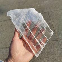 Natural white rough selenite crystal slab transparent gypsum specimen 2024 - buy cheap