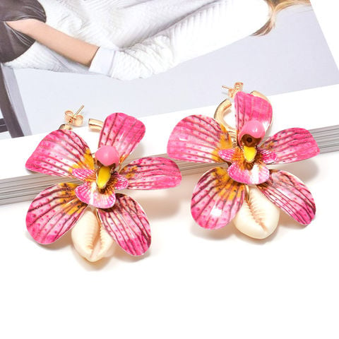 ZA Hanging Shells Flower-Shaped Dangle Drop Earrings Fine Jewelry Accessories Wholesale Pendientes Bijoux For Women Christmas 2022 - buy cheap