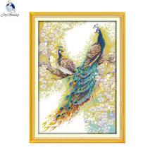 Peacock Couple Cross Stitch DIY Animal Pattern Aida 14ct 11ct Canvas Printing Embroidery Set Sewing Kit Home Decoration Painting 2024 - buy cheap