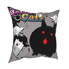 Funda de almohada cuadrada de Battle Cats, cubierta de almohada decorativa de juego de dibujos animados de los 80s, personalizada, decoración del hogar 2024 - compra barato