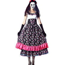 Disfraz de Halloween para mujer, disfraz de Terror, vampiro, fantasma, novia, día de la muerte, Calavera, esqueleto, azúcar muerto, Carnaval, Purim, vestido elegante 2024 - compra barato