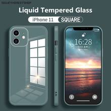 Capa de vidro temperado quadrado para iphone, capa antichoque macia para modelos iphone 11, 12 pro, max, x, xr, xs max, 8, 7 plus, se 2020 2024 - compre barato