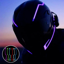Um par de capacete da motocicleta luz equitação sinal el strip piscando durável kit barra diy capacete tira led refletor luz fria filme 2024 - compre barato