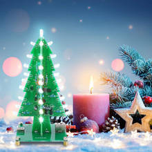 Kit electrónico para manualidades, Kit de 7 colores 3D para árbol de Navidad, Flash LED, tridimensional, colorido, RGB, circuito, divertido, Suite, regalo de Navidad 2024 - compra barato