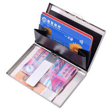 Carteira fina masculina com porta-cartões, de alumínio, moda para homens e mulheres, porta-cartões 2024 - compre barato