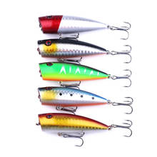 HENGJIA Поппер воблер рыболовная приманка с 6 # крючки 7 см 9 г topwater crankbait искусственная приманка попса Карп рыболовные снасти для ловли щуки 2024 - купить недорого