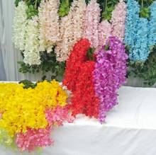 Decoração para festas de casa e casamento, flor artificiais de seda fina de 110cm 2024 - compre barato
