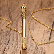 gold necklaces mens stainless steel hip hop stick necklace long pendant steampunk hip hop statement necklace jewelry for neck 2024 - buy cheap