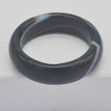 Pedra carneira com veias pretas naturais, pedra preciosa para dedo, anel tamanho 8, joias 1 peça x099 2024 - compre barato
