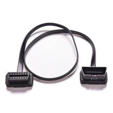 Adaptador de conector de Cable de diagnóstico de coche, accesorio plano y delgado como los fideos OBDII 2FT OBD2 16Pin ELM327 macho a hembra, extensión de codo OBD 2 2024 - compra barato