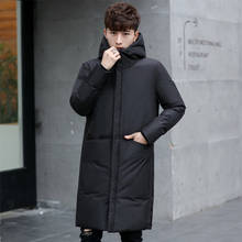 New Long Thick Winter Men's White Down Jacket Brand Clothing Hooded Black Gary Long Warm White Duck Down Coat Male Coats 2024 - buy cheap