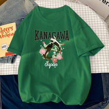 Kanagawa two koi camiseta masculina com estampa japonesa, camiseta estilo vintage, camisetas largas da moda, camisetas masculinas com gola alta 2024 - compre barato