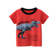 Boys Summer Short sleeve Tops Dinosaur t-shirt Striped cartoon clothes soft Cotton boy's Tee Gilrs T shirts For 2 4 6 8 10 Years 2024 - buy cheap