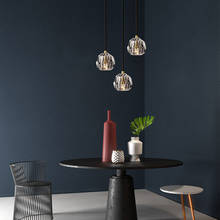 Скандинавские подвесные светильники для спальни, прикроватная лампа, современный светодиодный дизайнерский Хрустальный подвесной светильник, столовая, кухня, подвесные светильники 2024 - купить недорого