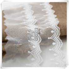 1Y White Artificial Silk Gauze Embroidery Lace Trims Simple Fairy Style Lace DIY Handmade Clothing Materials 6.5cm 2024 - buy cheap