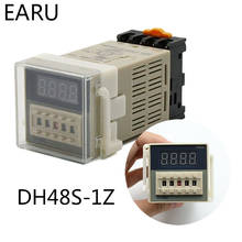 DH48S-1Z цифровой светодиодный программируемый таймер реле времени DH48S 0.01S-99H99M din-рейка AC110V 220V DC 12V 24V с гнездом 2024 - купить недорого
