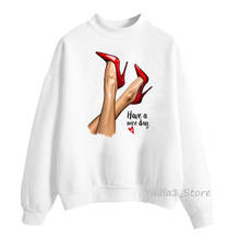 Sexy high heels print paris style tracksuit women’s sweatshirt hipster punk hoodies women winter roupas oversize hoody 2024 - buy cheap