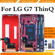 Original para lg g7 thinq g710 display lcd tela de toque digitador assembléia para lg g7 g710 substituição da tela com quadro 2024 - compre barato