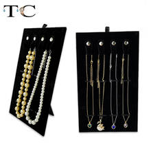 Black Velvet 4Slots Necklace Pendant Chain Jewelry Display Storage Holder Velvet Easel Bracelet Organizer Necklace Stand 2024 - buy cheap