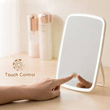 Espejo de maquillaje portátil con luz LED, espejo de tocador con pantalla táctil de luz blanca Natural, Control de brillo y luz ajustable 2024 - compra barato