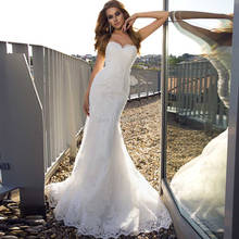 Mermaid Wedding Dresses Lace Sweetheart Sleeveless Lace Appliques Bridal Gowns Vestido De Noiva Court Train Lace Up 2024 - buy cheap