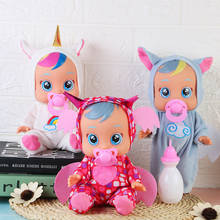 3D Animal Babies Dolls Unicorn Cute Baby Toys Electric Doll Tearing Full Vinyl Silicone Body Birthday Surprise Gift for Kids 2024 - buy cheap